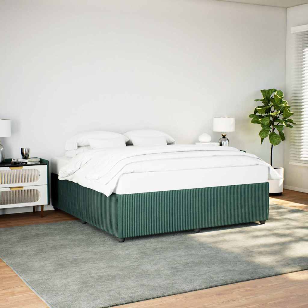 Cadre de lit sans matelas vert foncé 200x200 cm velours - XIOS