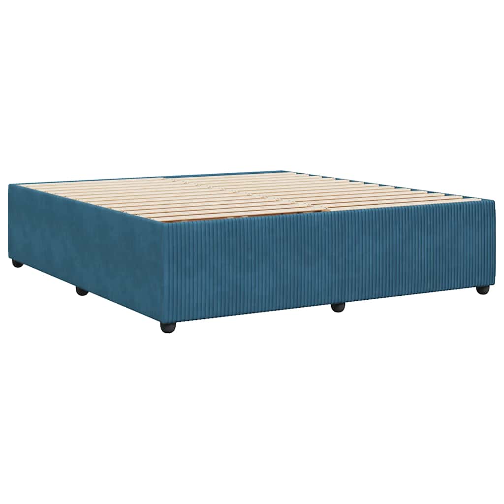 Cadre de lit sans matelas bleu 200x200 cm velours - XIOS