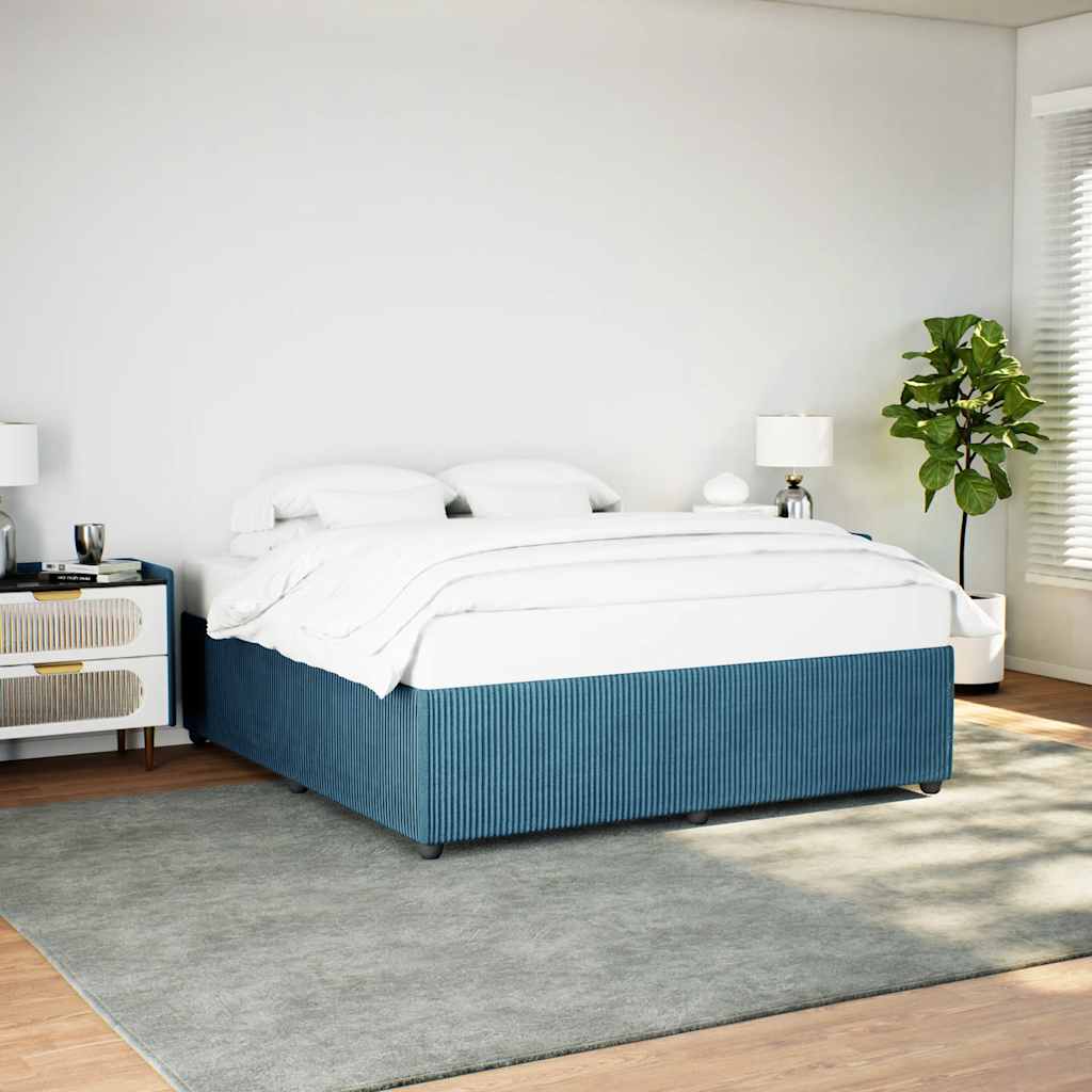 Cadre de lit sans matelas bleu 200x200 cm velours - XIOS
