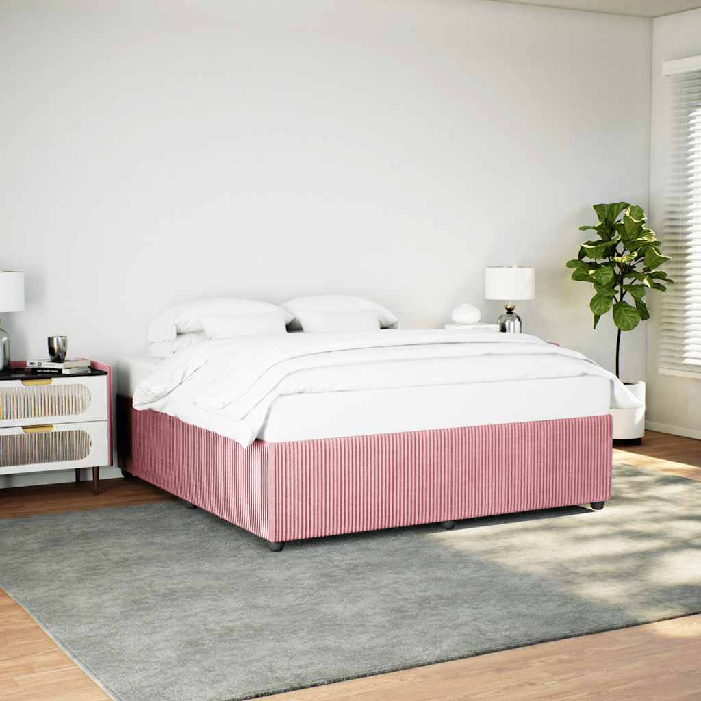 Cadre de lit sans matelas rose 200x200 cm velours - XIOS