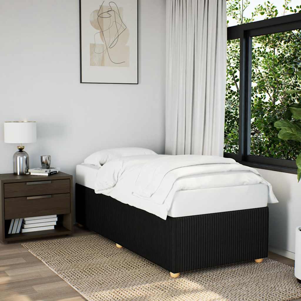 Cadre de lit sans matelas noir simple tissu - XIOS