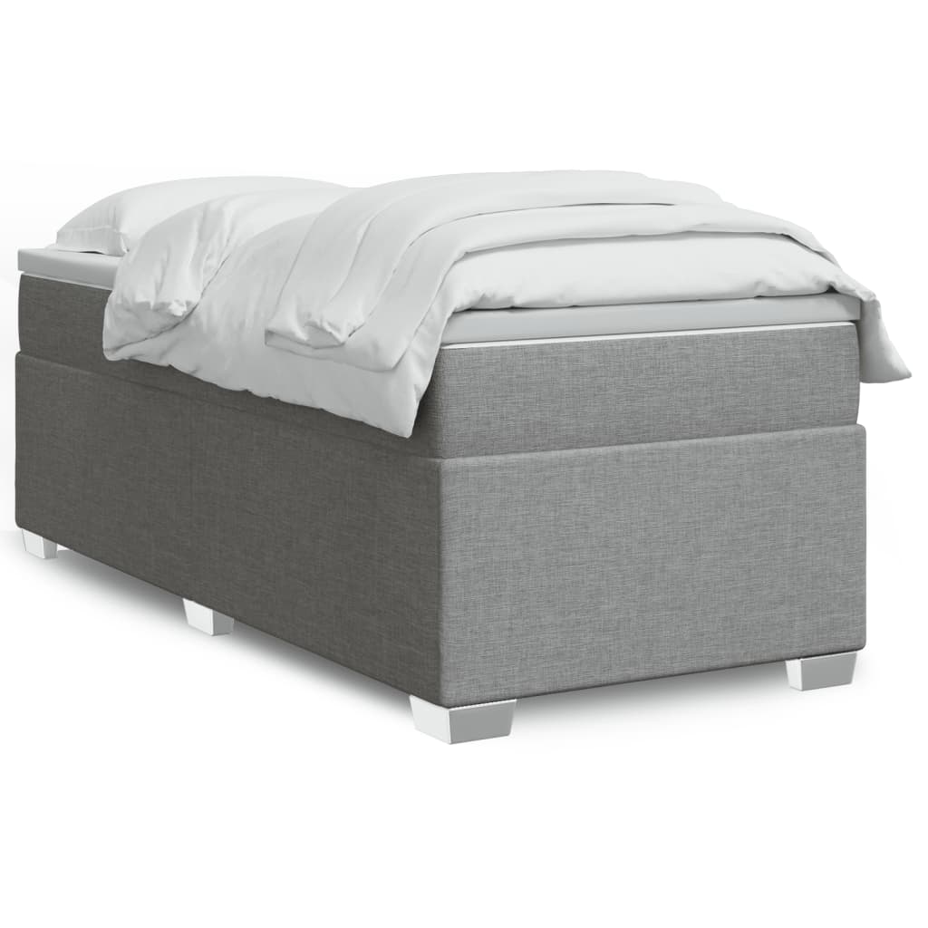 Sommier à lattes de lit avec matelas gris clair 80x200 cm tissu - XIOS