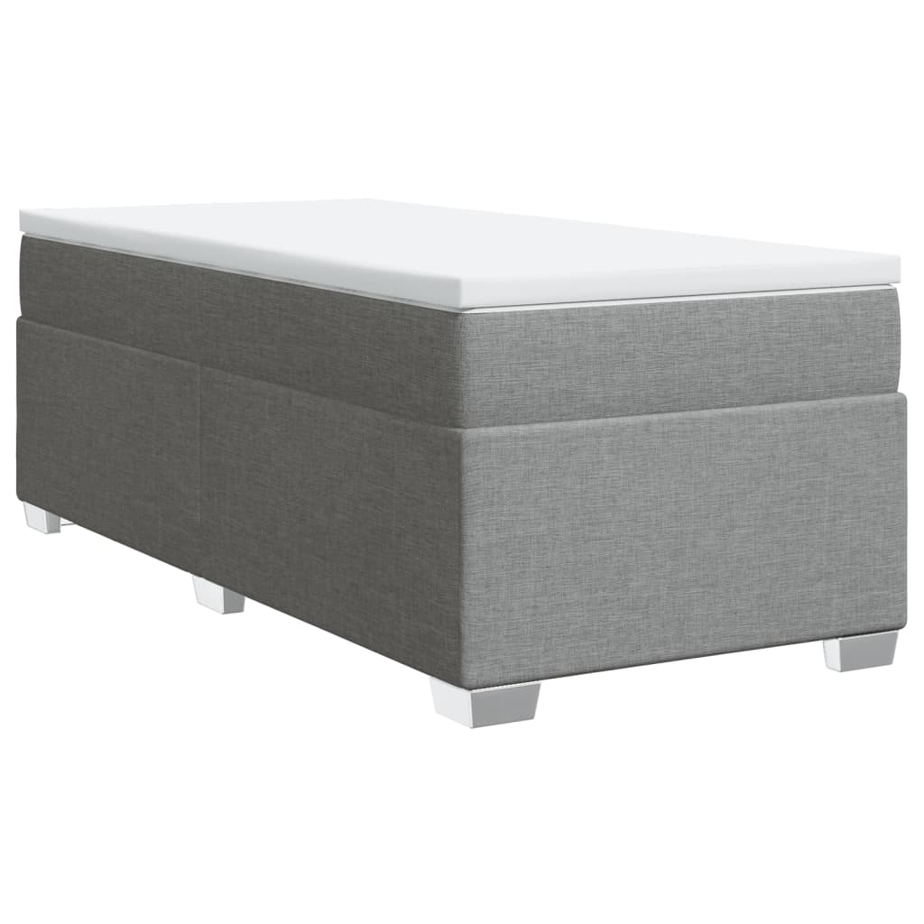 Sommier à lattes de lit et matelas Gris clair 90x190 cm Tissu - XIOS