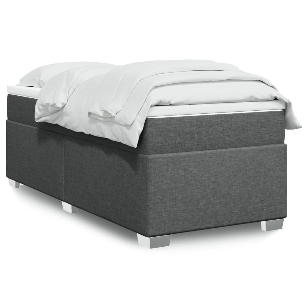 Sommier à lattes de lit et matelas Gris foncé 90x190 cm Tissu - XIOS