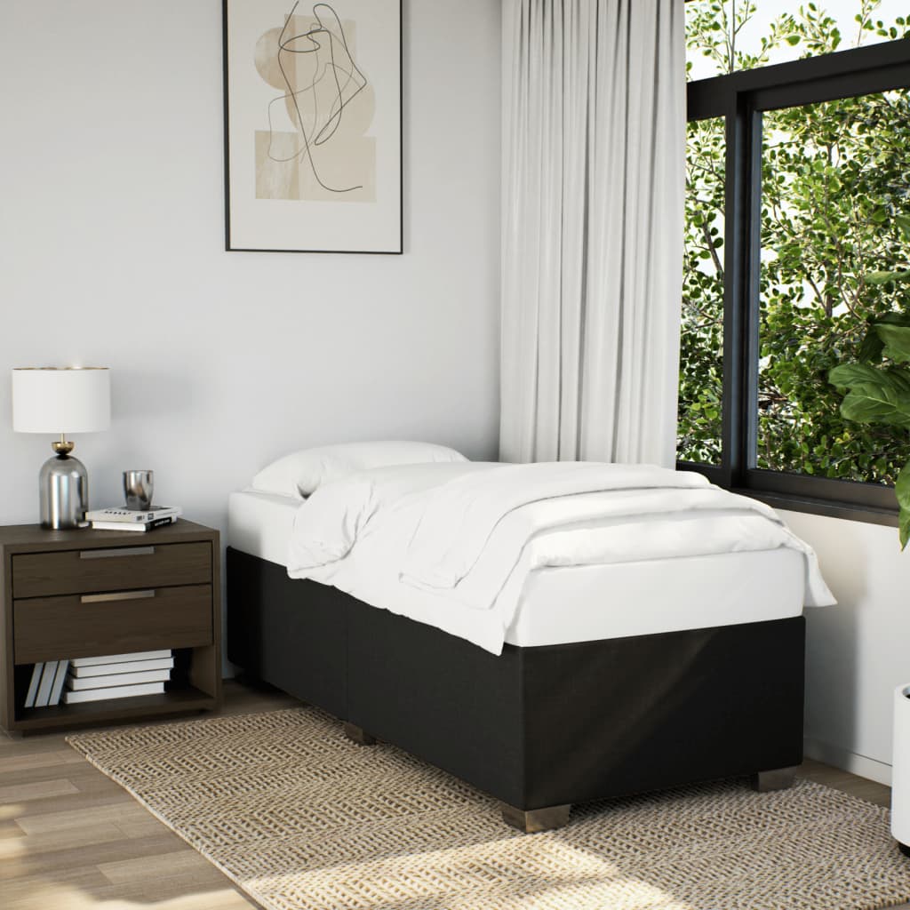 Sommier à lattes de lit avec matelas Noir 90x190 cm Tissu - XIOS