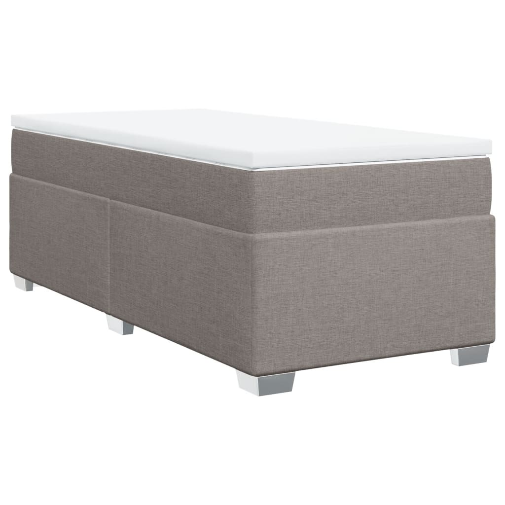 Sommier à lattes de lit avec matelas Taupe 90x190 cm Tissu - XIOS