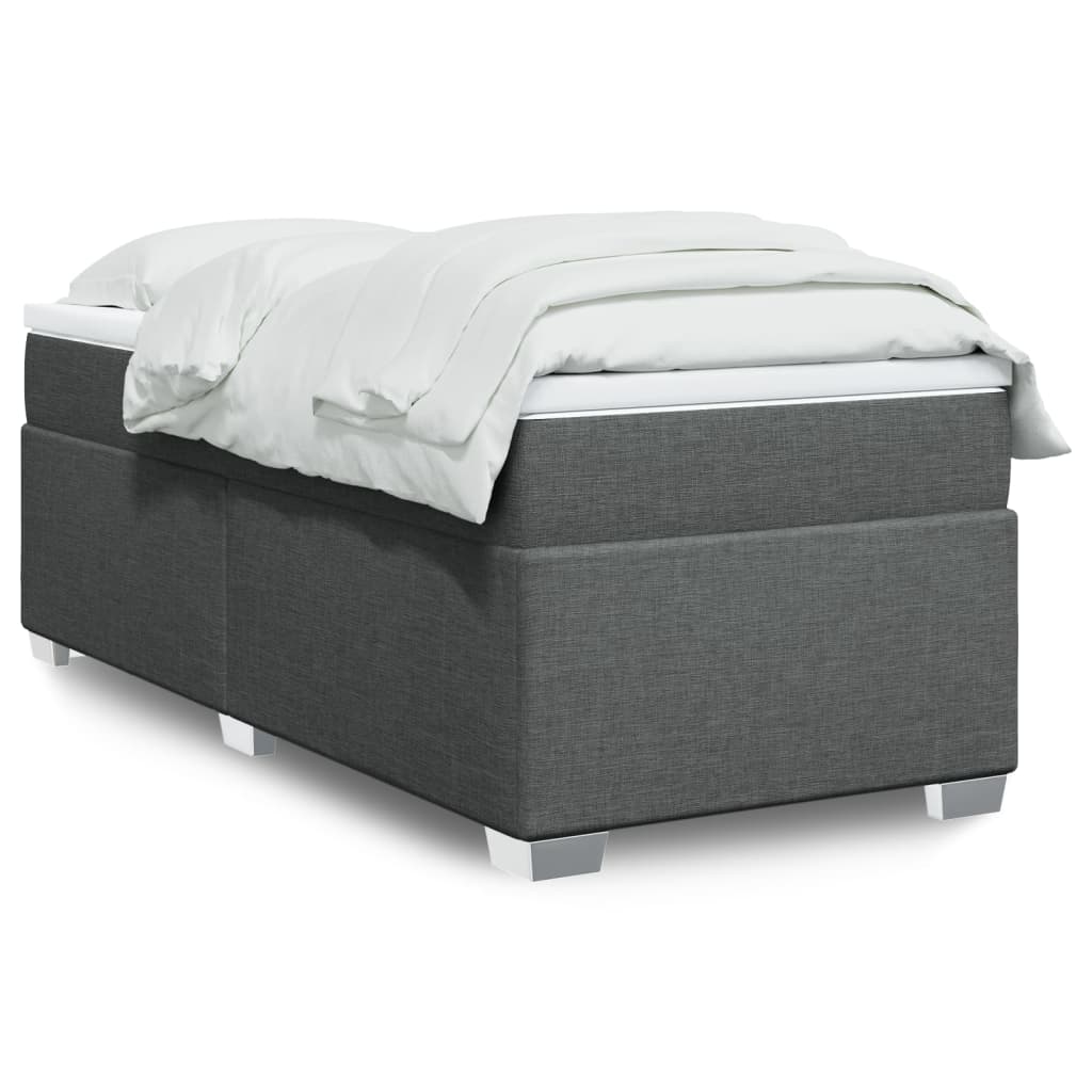 Sommier à lattes de lit avec matelas Gris foncé 100x200cm Tissu - XIOS