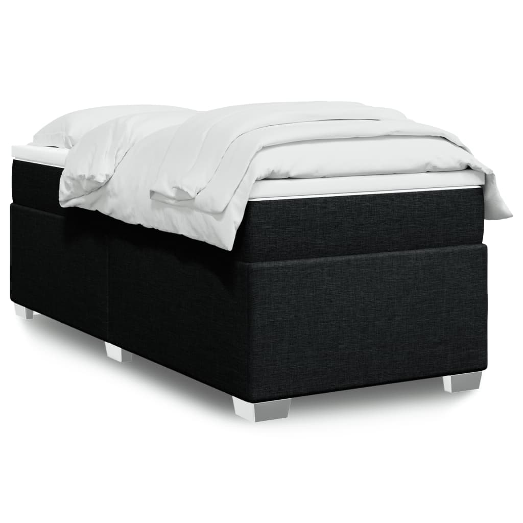 Sommier à lattes de lit avec matelas Noir 100x200 cm Tissu - XIOS