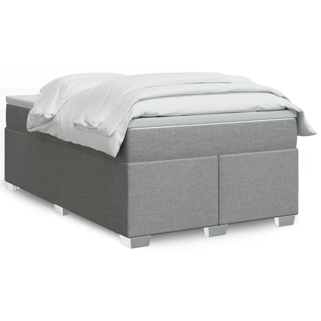 Sommier à lattes de lit et matelas gris clair 120x190 cm tissu - XIOS