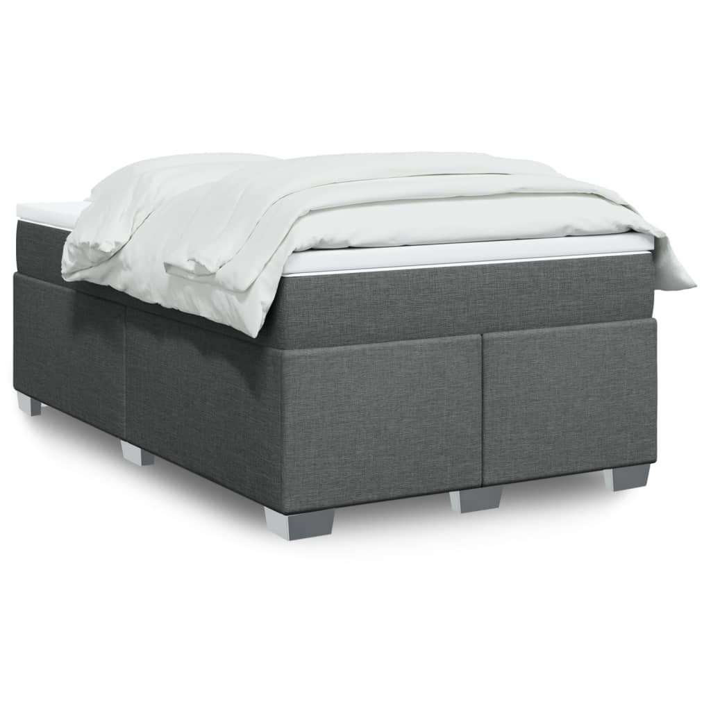 Sommier à lattes de lit avec matelas gris foncé 120x190cm tissu - XIOS