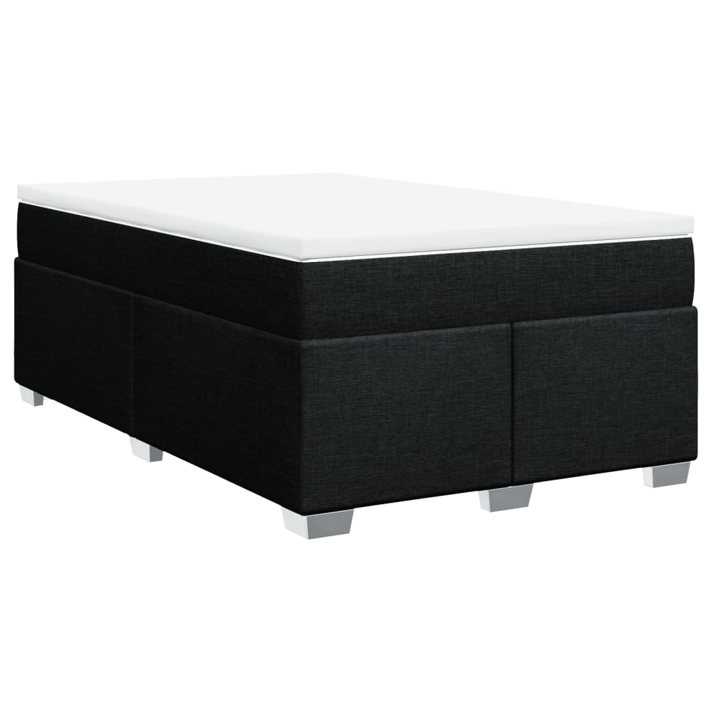 Sommier à lattes de lit avec matelas noir 120x190 cm tissu - XIOS