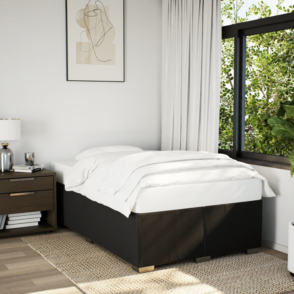 Sommier à lattes de lit avec matelas noir 120x190 cm tissu - XIOS