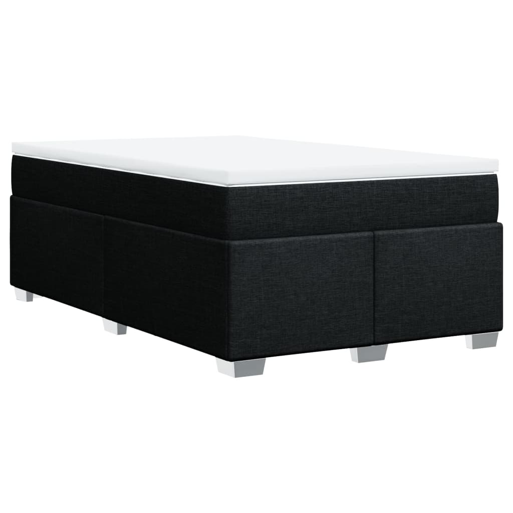 Sommier à lattes de lit avec matelas noir 120x190 cm tissu - XIOS