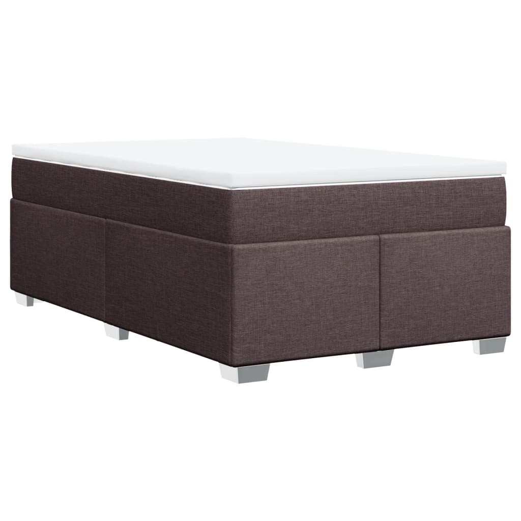 Sommier à lattes de lit et matelas marron foncé 120x190cm tissu - XIOS