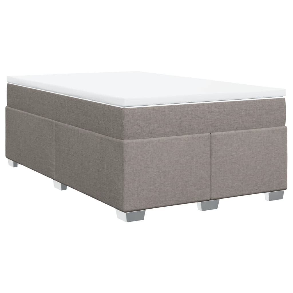 Sommier à lattes de lit avec matelas taupe 120x190 cm tissu - XIOS