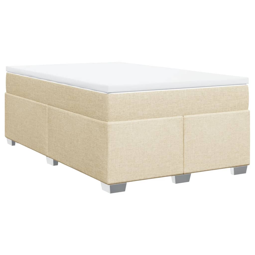 Sommier à lattes de lit avec matelas crème 120x190 cm tissu - XIOS