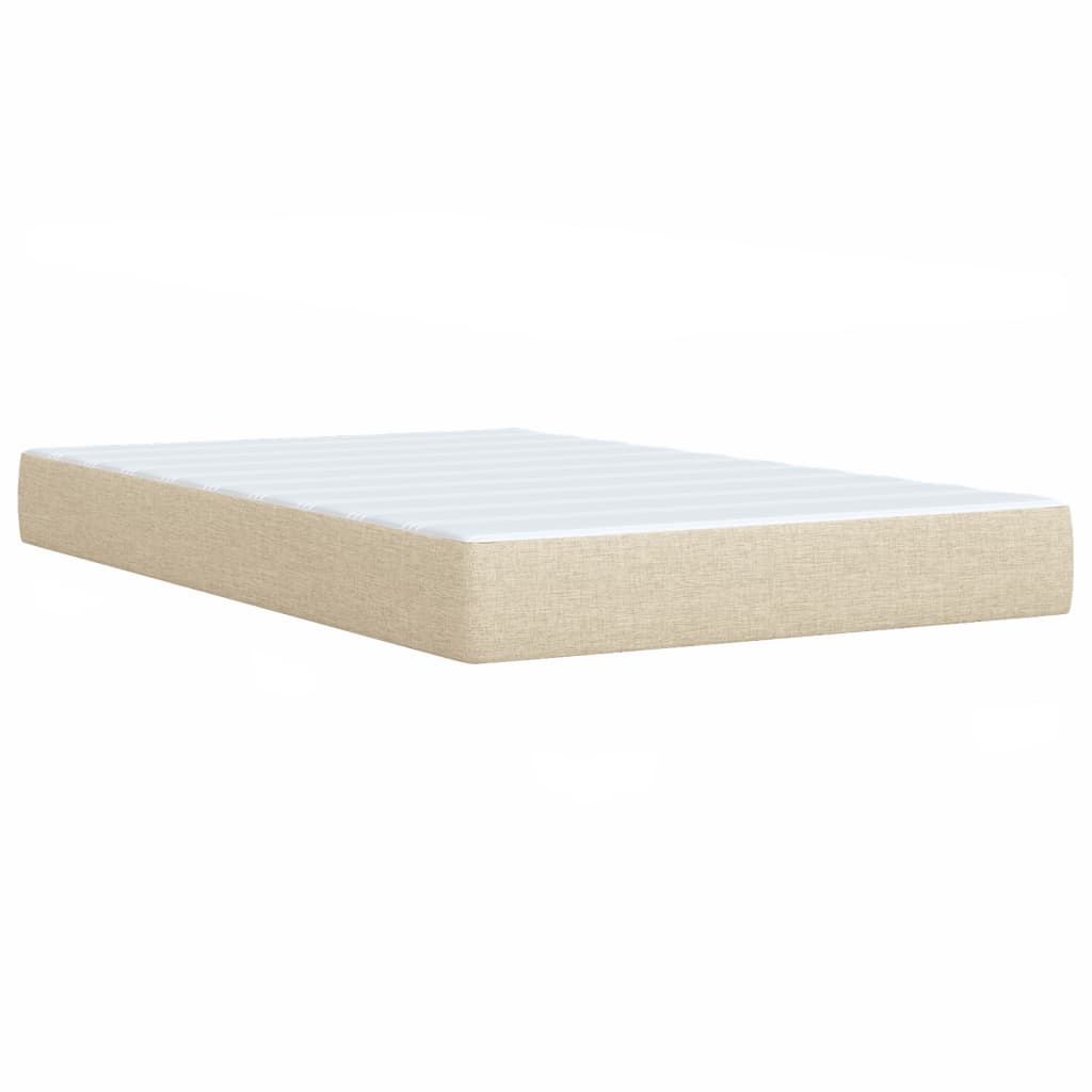Sommier à lattes de lit avec matelas crème 120x190 cm tissu - XIOS