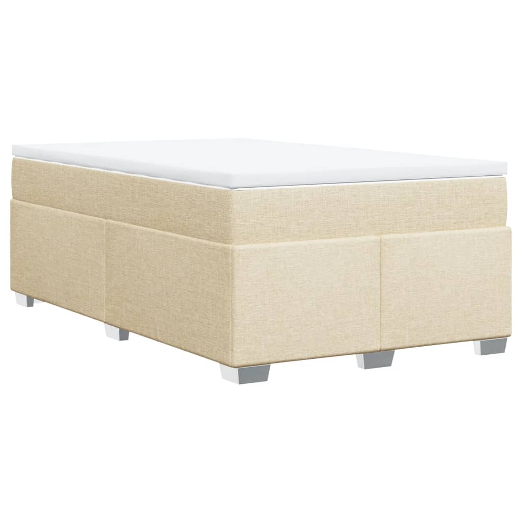 Sommier à lattes de lit avec matelas crème 120x190 cm tissu - XIOS
