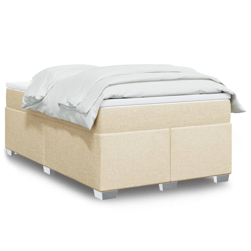 Sommier à lattes de lit avec matelas crème 120x190 cm tissu - XIOS