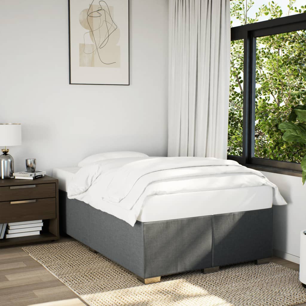 Sommier à lattes de lit avec matelas Gris foncé 120x200cm Tissu - XIOS