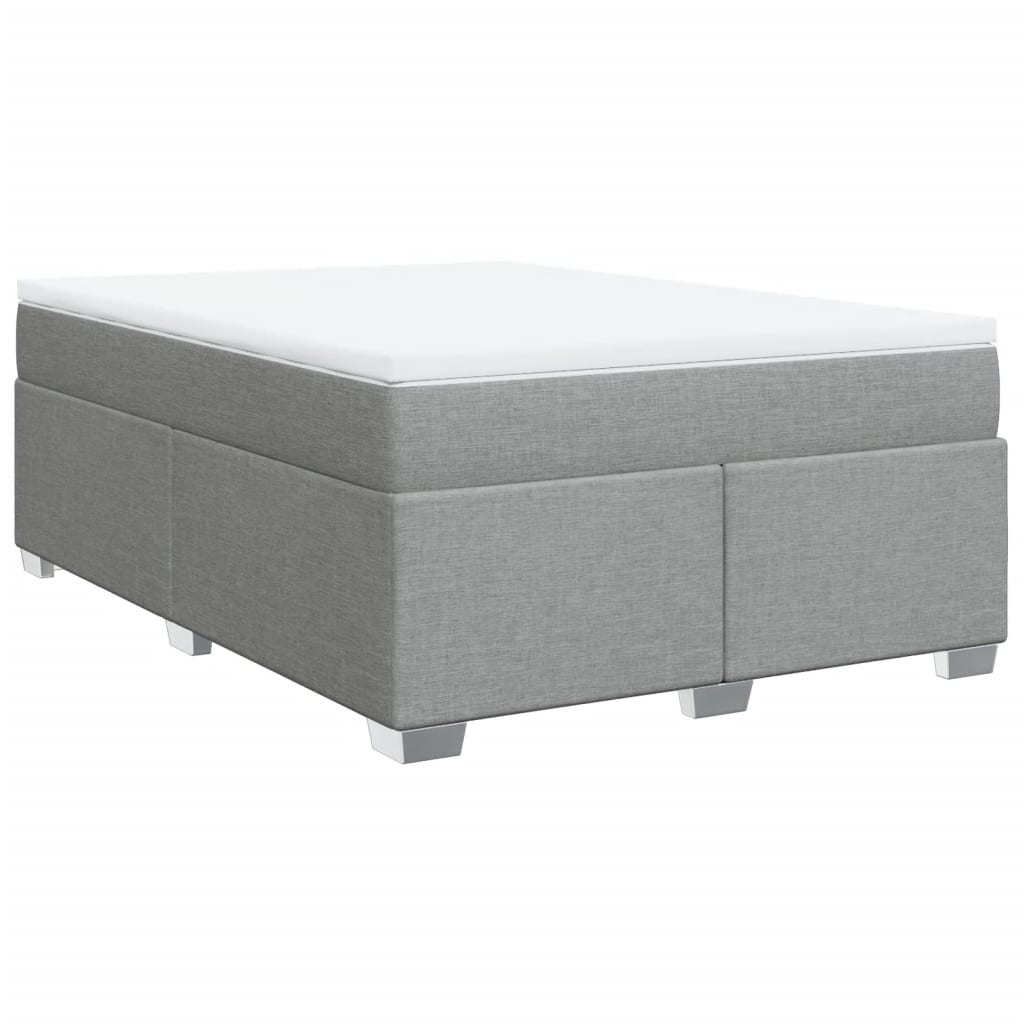 Sommier à lattes de lit avec matelas Gris clair 140x190cm Tissu - XIOS