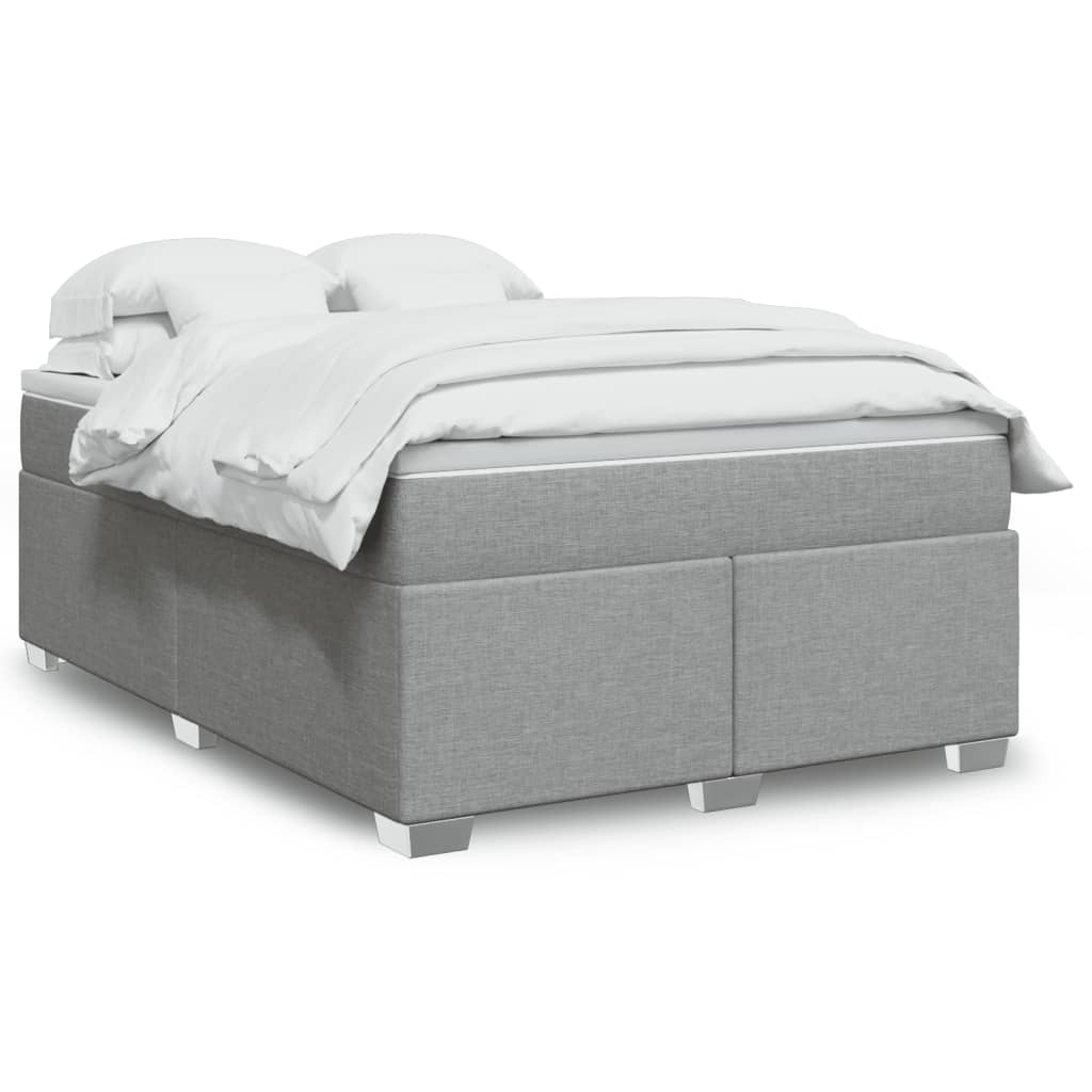 Sommier à lattes de lit avec matelas Gris clair 140x190cm Tissu - XIOS