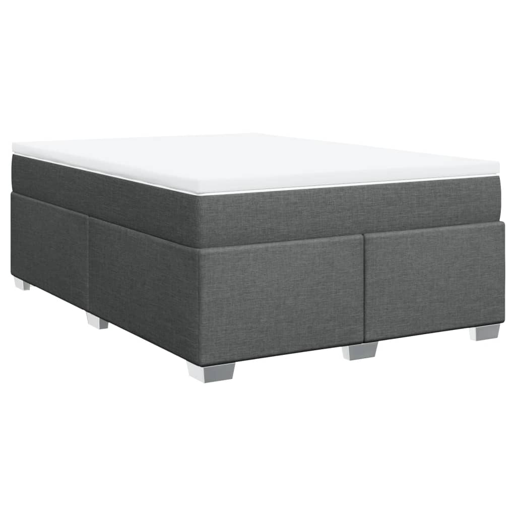 Sommier à lattes de lit avec matelas Gris foncé 140x190cm Tissu - XIOS