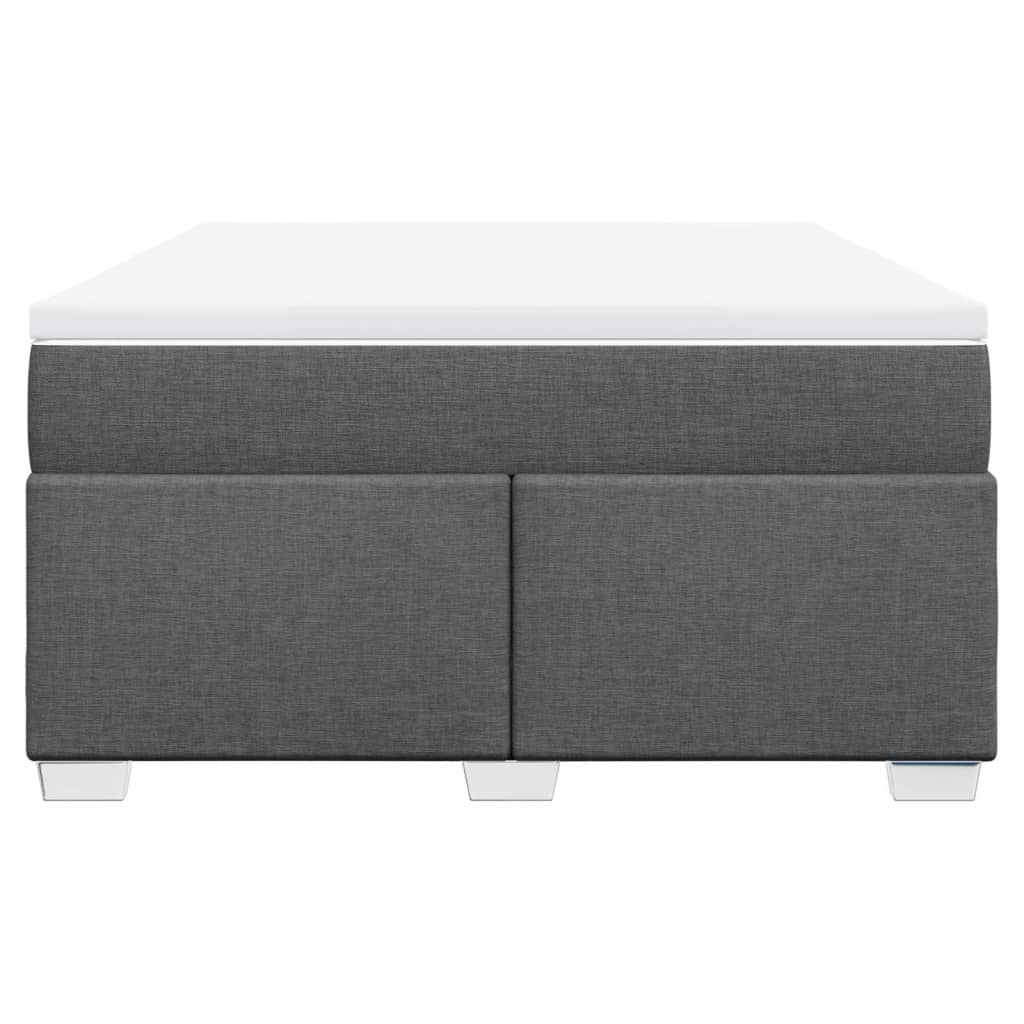 Sommier à lattes de lit avec matelas Gris foncé 140x190cm Tissu - XIOS
