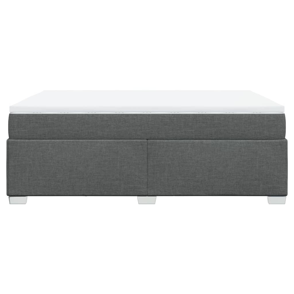Sommier à lattes de lit avec matelas Gris foncé 140x190cm Tissu - XIOS