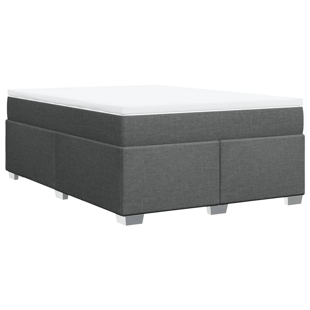 Sommier à lattes de lit avec matelas Gris foncé 140x190cm Tissu - XIOS