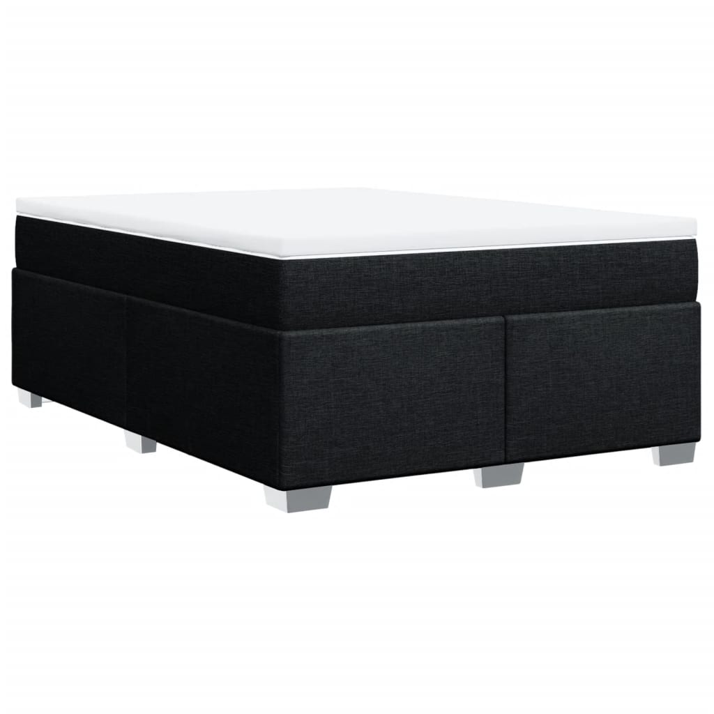 Sommier à lattes de lit avec matelas Noir 140x190 cm Tissu - XIOS