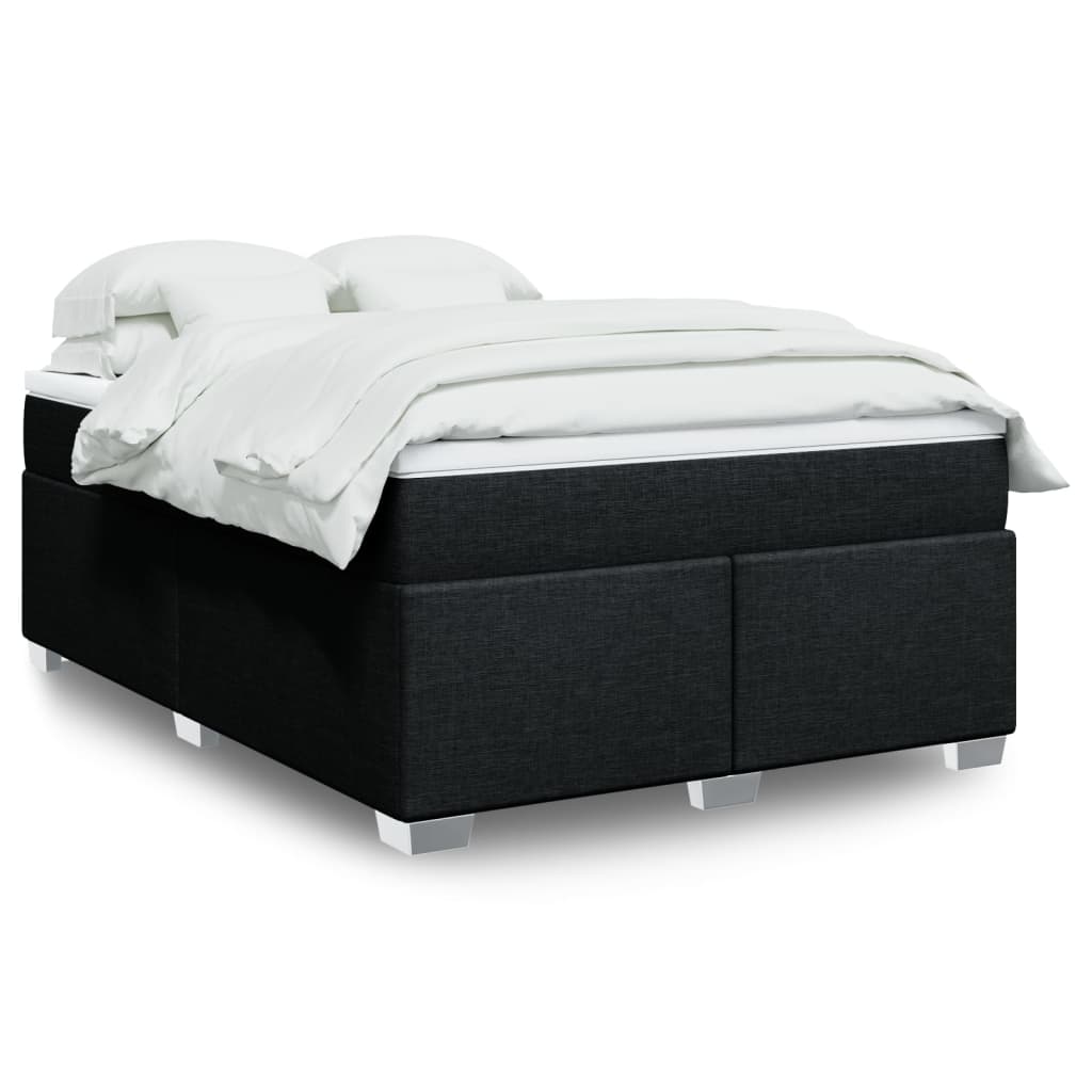Sommier à lattes de lit avec matelas Noir 140x190 cm Tissu - XIOS