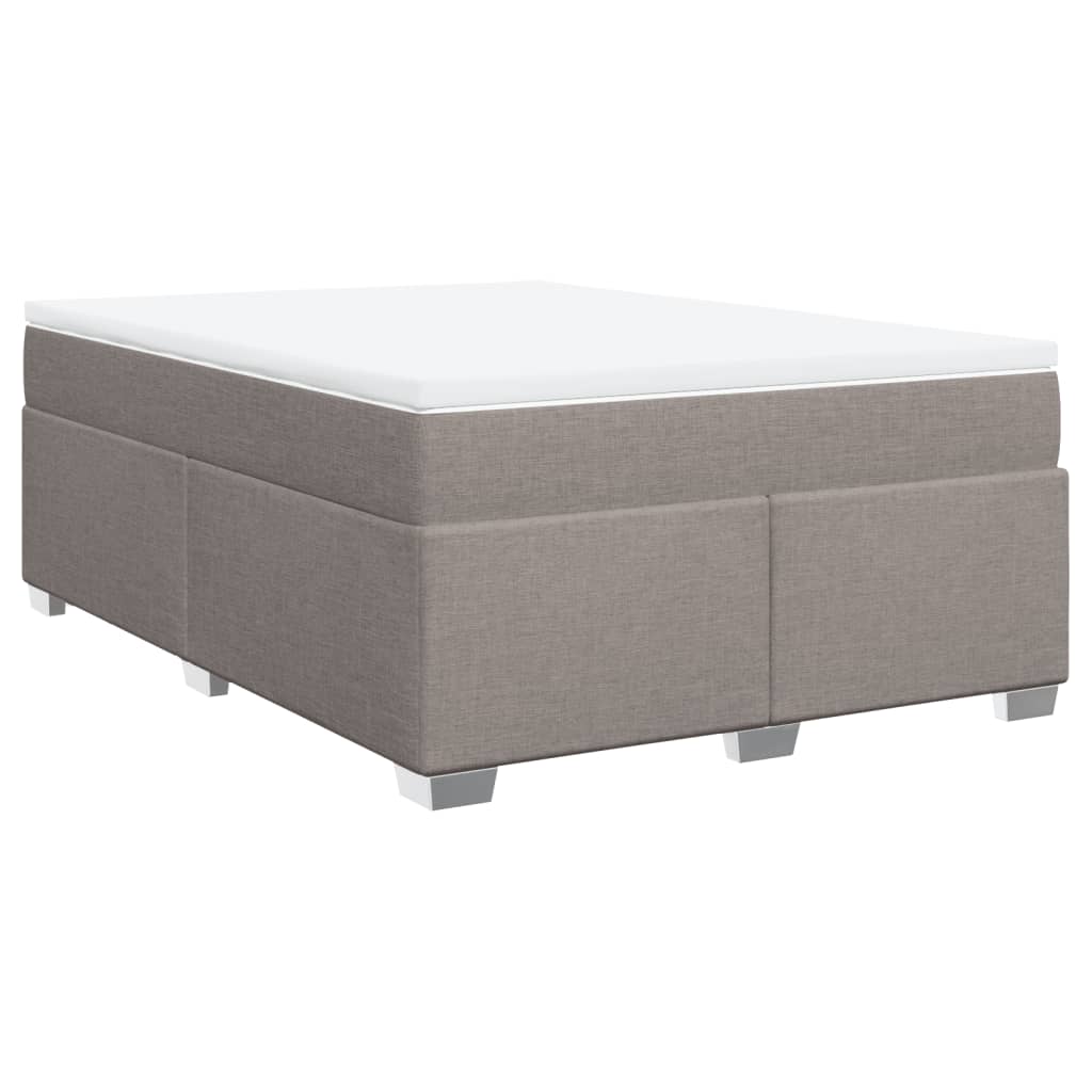 Sommier à lattes de lit avec matelas Taupe 140x190 cm Tissu - XIOS