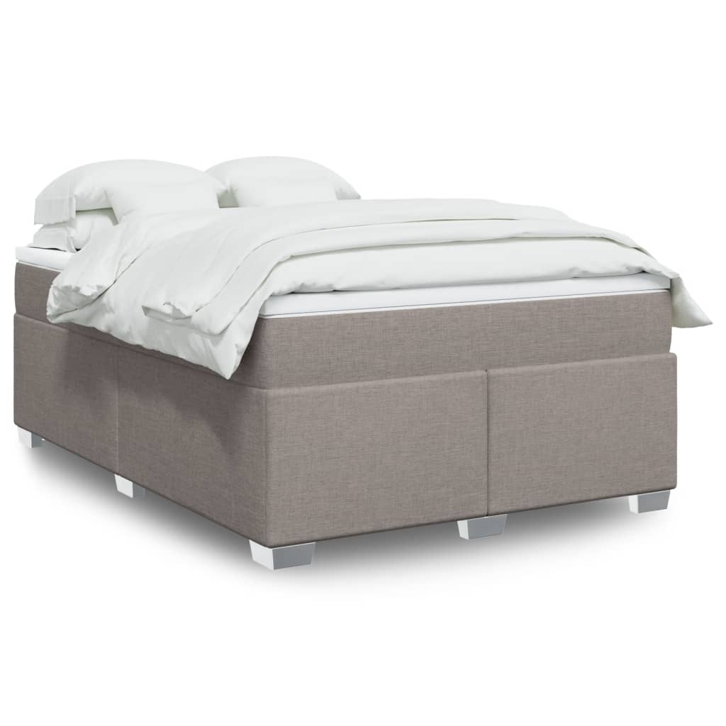 Sommier à lattes de lit avec matelas Taupe 140x190 cm Tissu - XIOS