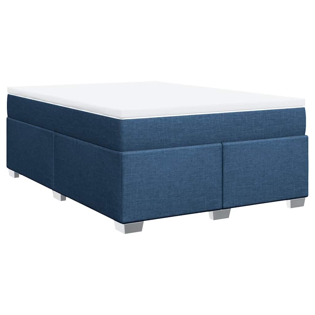 Sommier à lattes de lit avec matelas Bleu 140x190 cm Tissu - XIOS