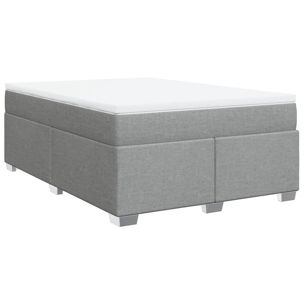 Sommier à lattes de lit avec matelas Gris clair 140x200cm Tissu - XIOS