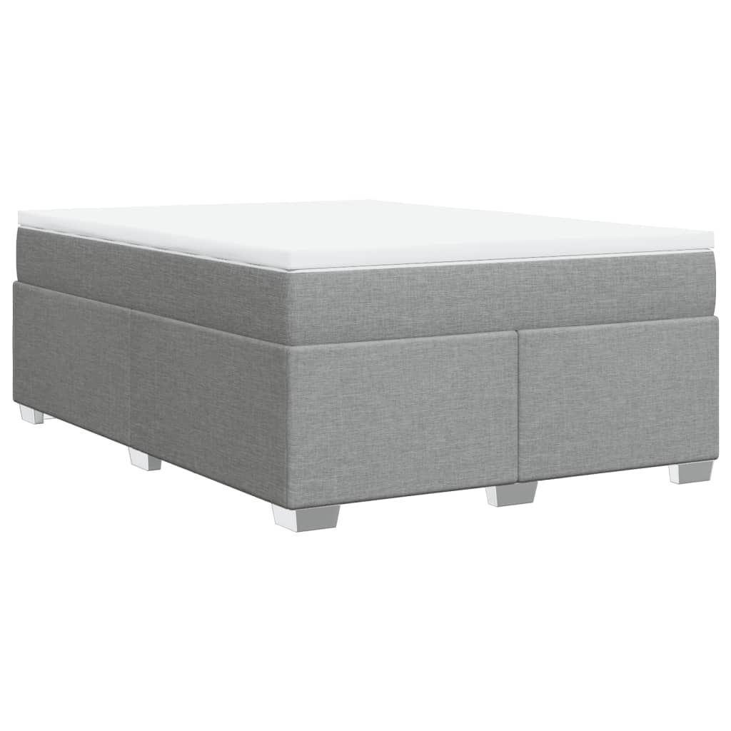 Sommier à lattes de lit avec matelas Gris clair 140x200cm Tissu - XIOS