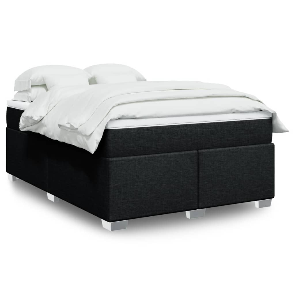 Sommier à lattes de lit avec matelas Noir 140x200 cm Tissu - XIOS