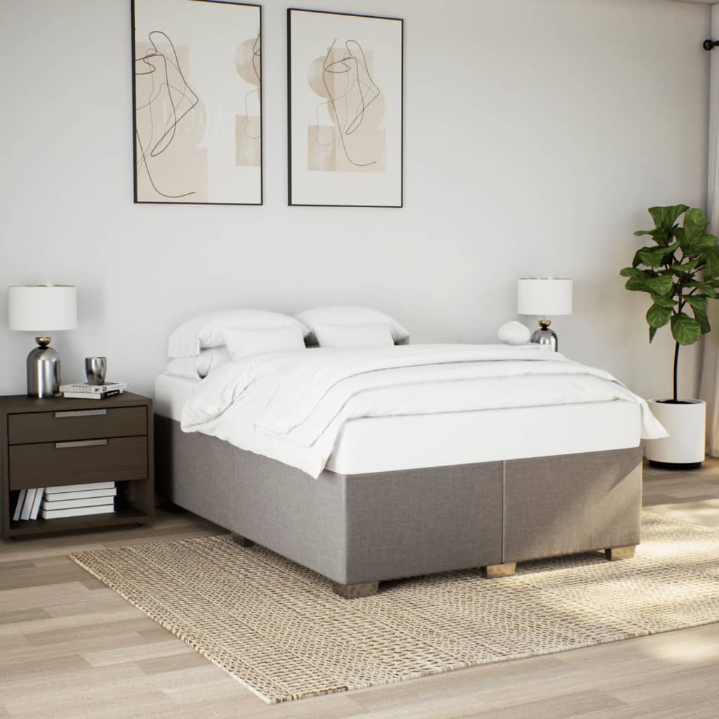 Sommier à lattes de lit avec matelas Taupe 140x200 cm Tissu - XIOS
