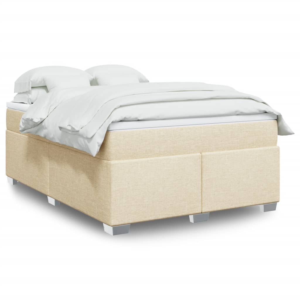 Sommier à lattes de lit avec matelas Crème 160x200 cm Tissu - XIOS