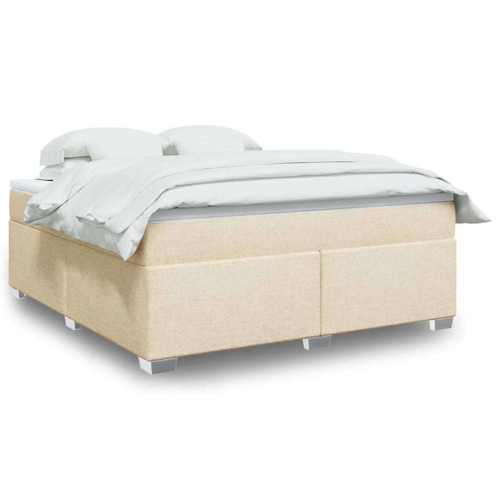 Sommier à lattes de lit avec matelas Crème 180x200 cm Tissu - XIOS