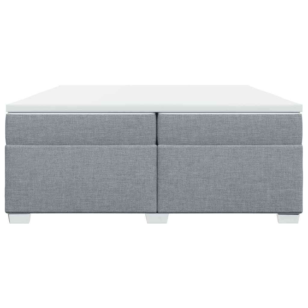 Sommier à lattes de lit avec matelas Gris clair 200x200cm Tissu - XIOS