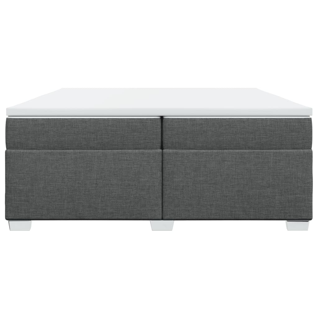 Sommier à lattes de lit avec matelas Gris foncé 200x200cm Tissu - XIOS
