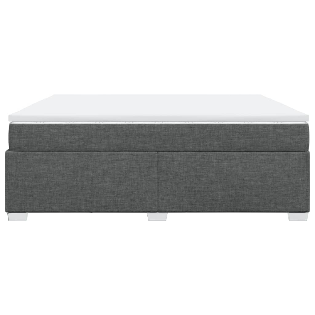 Sommier à lattes de lit avec matelas Gris foncé 200x200cm Tissu - XIOS
