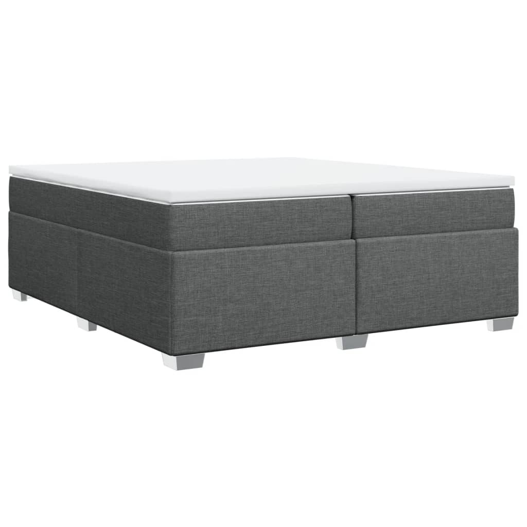 Sommier à lattes de lit avec matelas Gris foncé 200x200cm Tissu - XIOS
