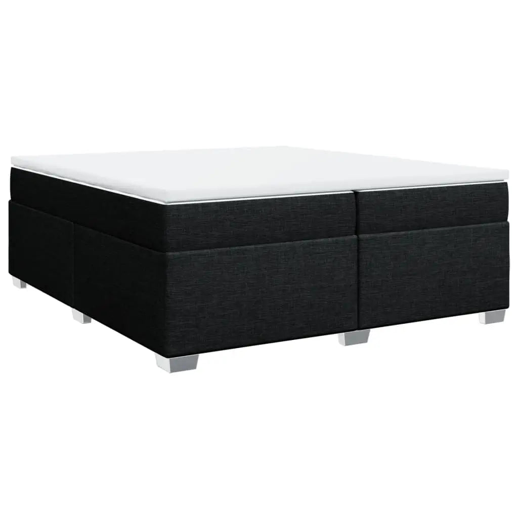 Sommier à lattes de lit avec matelas Noir 200x200 cm Tissu - XIOS