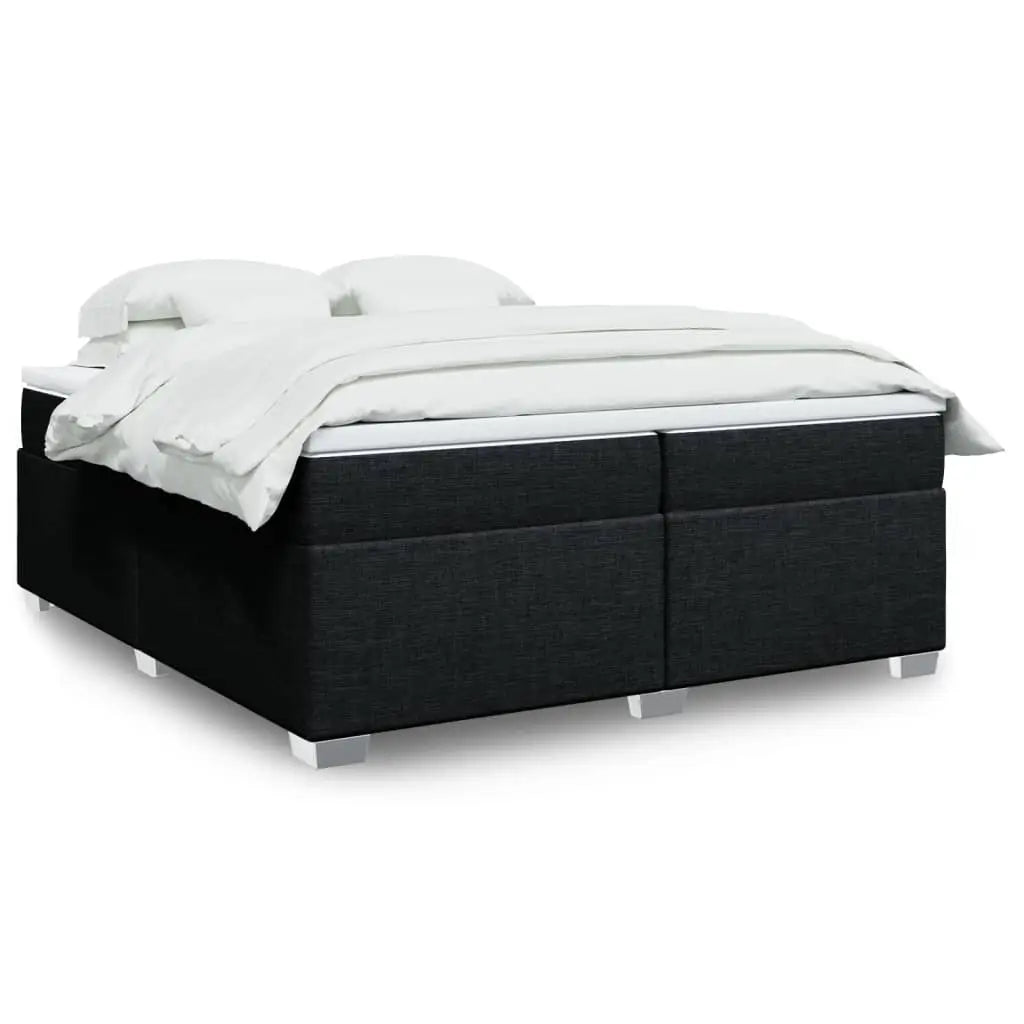 Sommier à lattes de lit avec matelas Noir 200x200 cm Tissu - XIOS