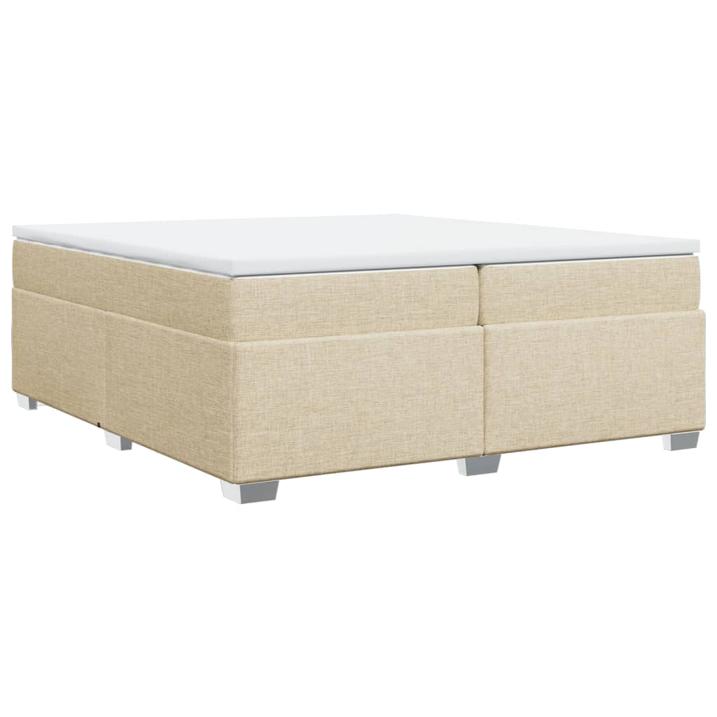 Sommier à lattes de lit avec matelas Crème 200x200 cm Tissu - XIOS