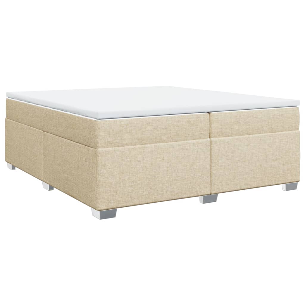 Sommier à lattes de lit avec matelas Crème 200x200 cm Tissu - XIOS