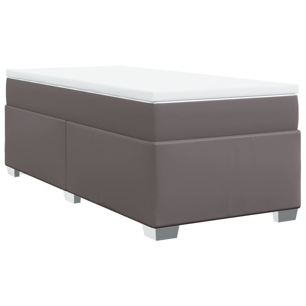 Sommier à lattes de lit avec matelas Gris 90x190 cm Similicuir - XIOS